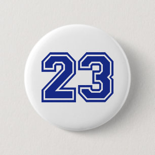 23 - number 6 cm round badge