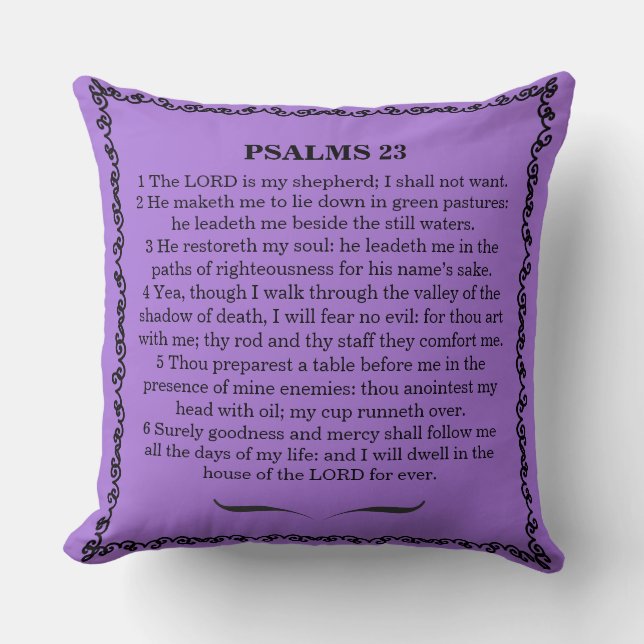 23 Psalms The Lord Is My Shepard  Cushion (Front)