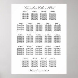 23 Table Elegant Minimalist Seating Chart