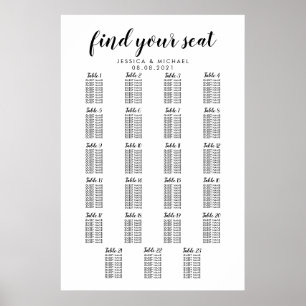 23 Table Large Wedding Guest Seating Chart