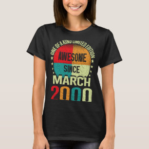 23 Year Awesome Since March 2000 Vintage 23rd Birt T-Shirt