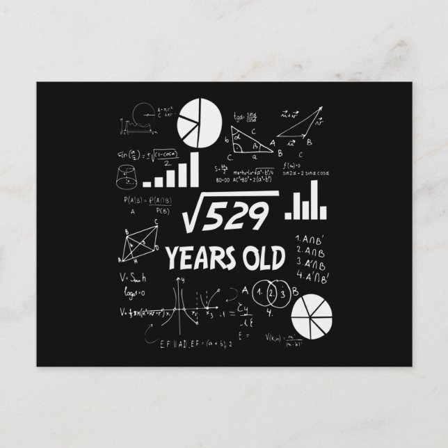 23 Year Old Bday Math Teacher 23rd Birthday Gift Postcard (Front)