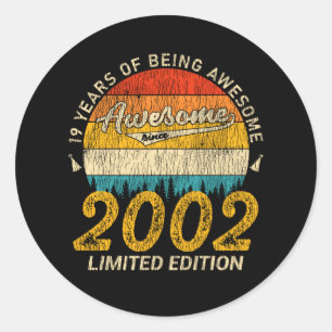 23 Year Old Bday Retro Awesome 23rd Birthday Gift Classic Round Sticker