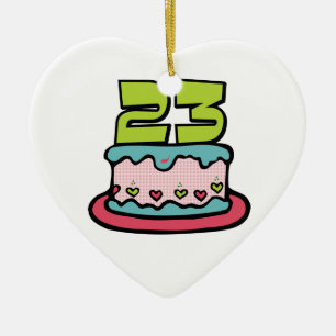 23 Year Old Birthday Cake Ceramic Ornament