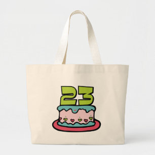 23 Year Old Birthday Cake Large Tote Bag