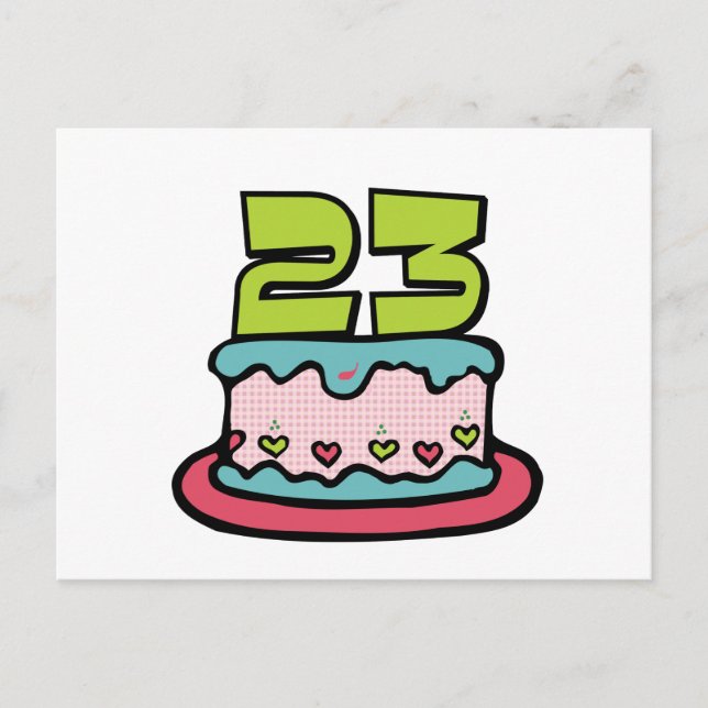 23 Year Old Birthday Cake Postcard (Front)