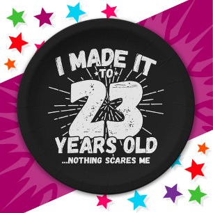 23 Year Old Sarcastic Meme Funny 23rd Birthday Paper Plate