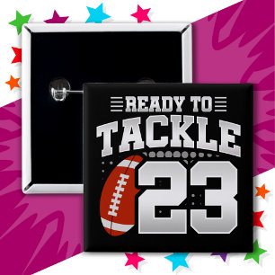 23 Year Old Tackle Football Party 23rd Birthday 15 Cm Square Badge