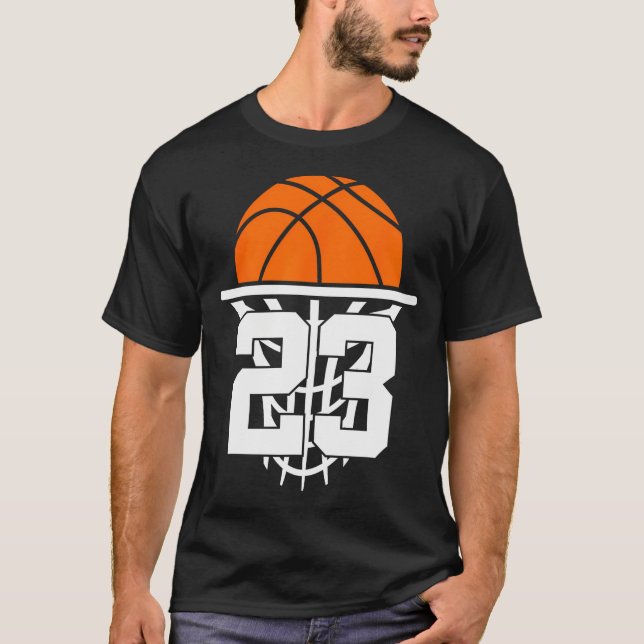 23 Years Basketball 23Rd Birthday T-Shirt (Front)