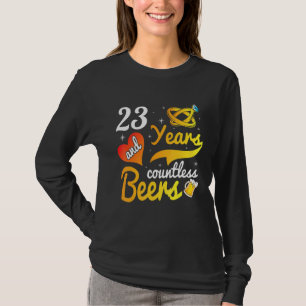 23 Years Countless Beers Wedding Marry Husband Wif T-Shirt
