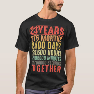 23 Years Together 23rd Anniversary Married Couples T-Shirt