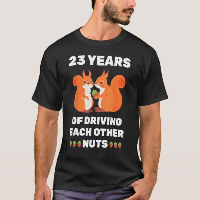 23rd 23-Year Wedding Anniversary Funny Couple For  T-Shirt (Front)