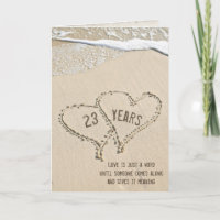 23rd Anniversary Beach Hearts Card