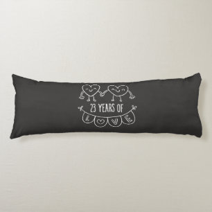 23rd Anniversary Gift Chalk Hearts Body Cushion