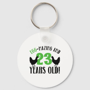 23rd Birthday 23 Years Old Chicken Farmer Chicken Key Ring