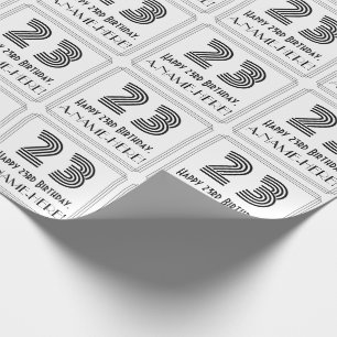 23rd Birthday: Art Deco Inspired Style "23" + Name Wrapping Paper