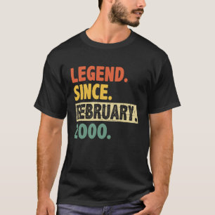 23rd Birthday Awesome Since February 2000 23 Years T-Shirt
