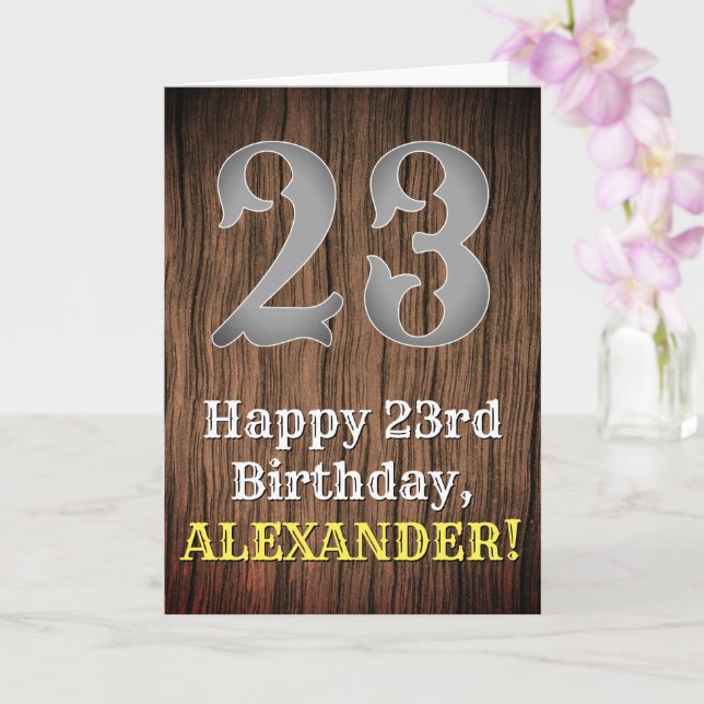 23rd Birthday: Country Western Inspired Look, Name Card (Orchid)