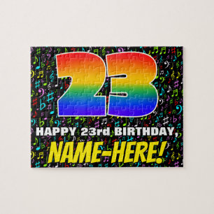 23rd Birthday — Fun, Colourful Music Symbols & “23 Jigsaw Puzzle