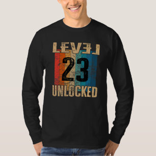 23rd Birthday Level Unlocked Vintage Retro T-Shirt