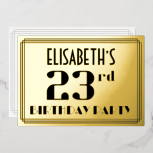 23rd Birthday Party: Art Deco Look “23” and Name