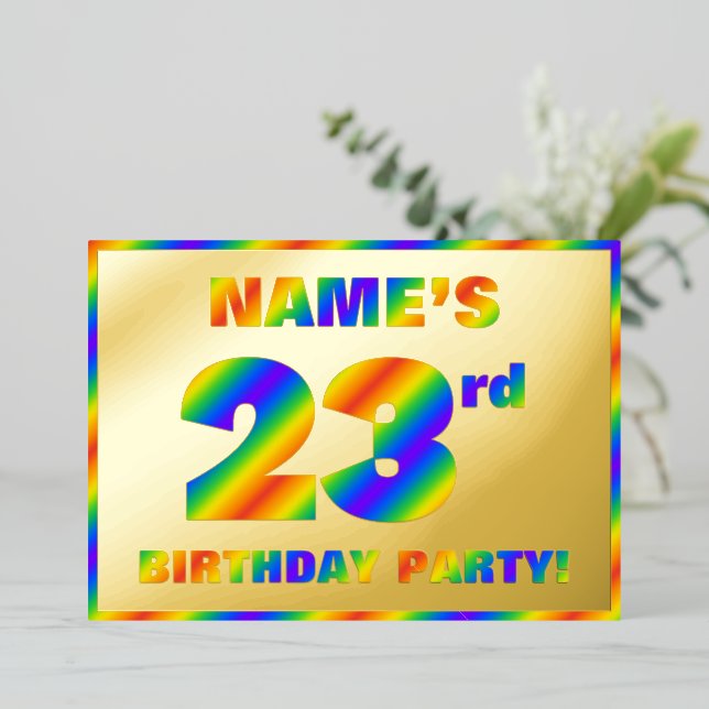 23rd Birthday Party — Fun, Rainbow Spectrum “23” (Standing Front)