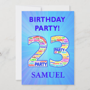 23rd Birthday Party Invitation Add a Name