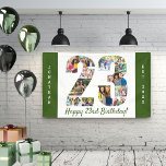 23rd Birthday Party Number 23 Photo Collage Banner<br><div class="desc">Create your own photo collage banner for a 23rd Birthday Party. The template is set up for you to add your custom name or wording and your favourite photos. Your photos will automatically appear as a photo collage in the shape of the number 23. The banner has forest green borders...</div>