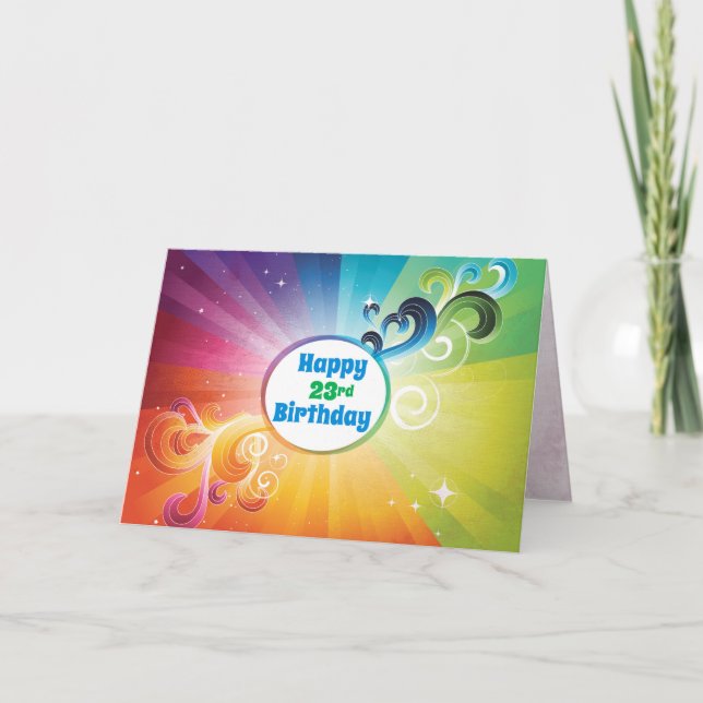 23rd Birthday Religious Card Rainbow Blessings (Front)