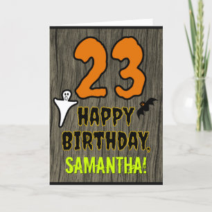 23rd Birthday: Spooky Halloween Theme, Custom Name Card