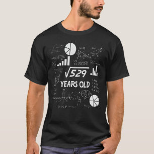 23rd Birthday Square Root Math 23 Years Old Bday T-Shirt