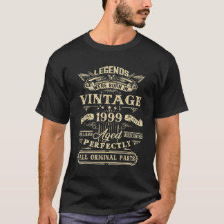 23rd Birthday Vintage For Legends Born 1999 23 Yrs T-Shirt