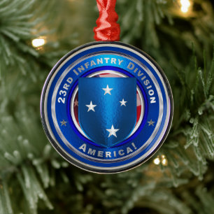 23rd Infantry Division Christmas Metal Ornament