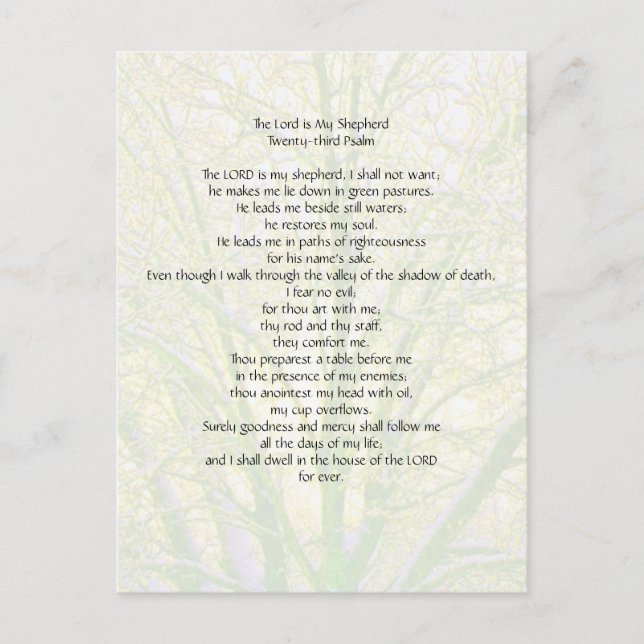 23rd Psalm... Postcard (Front)