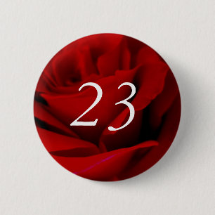 23rd Red Rose Birthday Button