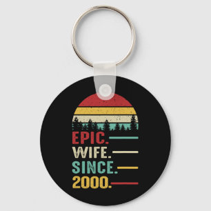 23rd Wedding Anniversary for Her Epic Wife Since 2 Key Ring