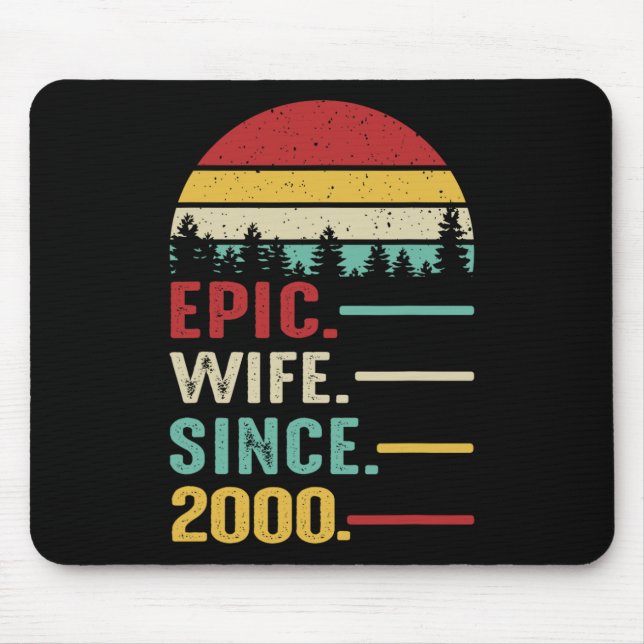 23rd Wedding Anniversary for Her Epic Wife Since 2 Mouse Pad (Front)
