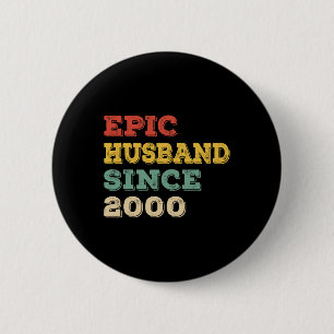 23rd Wedding Anniversary for Him Epic Husband Sinc 6 Cm Round Badge