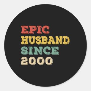 23rd Wedding Anniversary for Him Epic Husband Sinc Classic Round Sticker