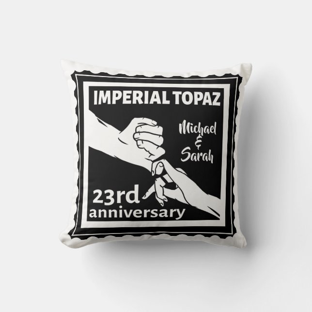 23rd wedding anniversary Imperial Topaz Cushion (Front)