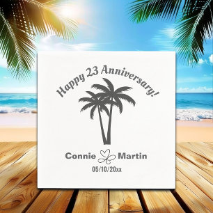 23rd Wedding Anniversary Palm Trees Napkin
