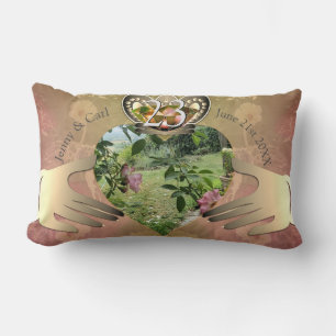 23rd Wedding Anniversary Photo Claddagh Floral Lum Lumbar Cushion