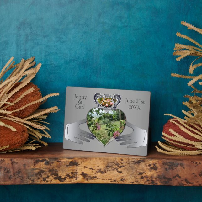 23rd Wedding Anniversary Photo Claddaugh Plaque (Side)