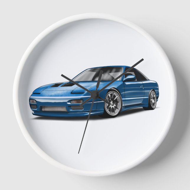 240sx blue car drawing  clock (Front)