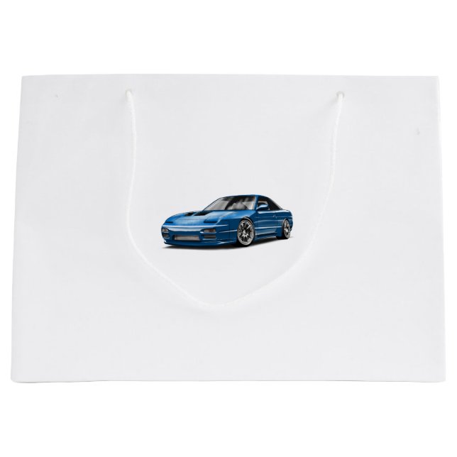 240sx blue car drawing  large gift bag (Front)