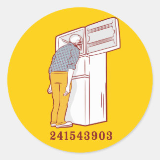 241543903 head freezer humourous tshirt classic round sticker