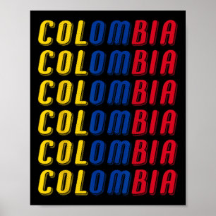 2425 Colombian Flag Soccer Jersey Kit Sport Unifor Poster