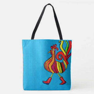 245 - Rooster with boots -  Tote Bag