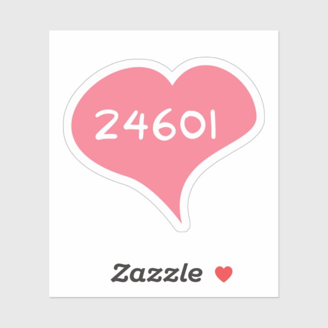 24601 Love Heart Vinyl Sticker (Sheet)