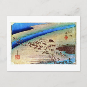 24. 嶋田宿, 広重 Shimada-juku, Hiroshige, Ukiyo-e Postcard